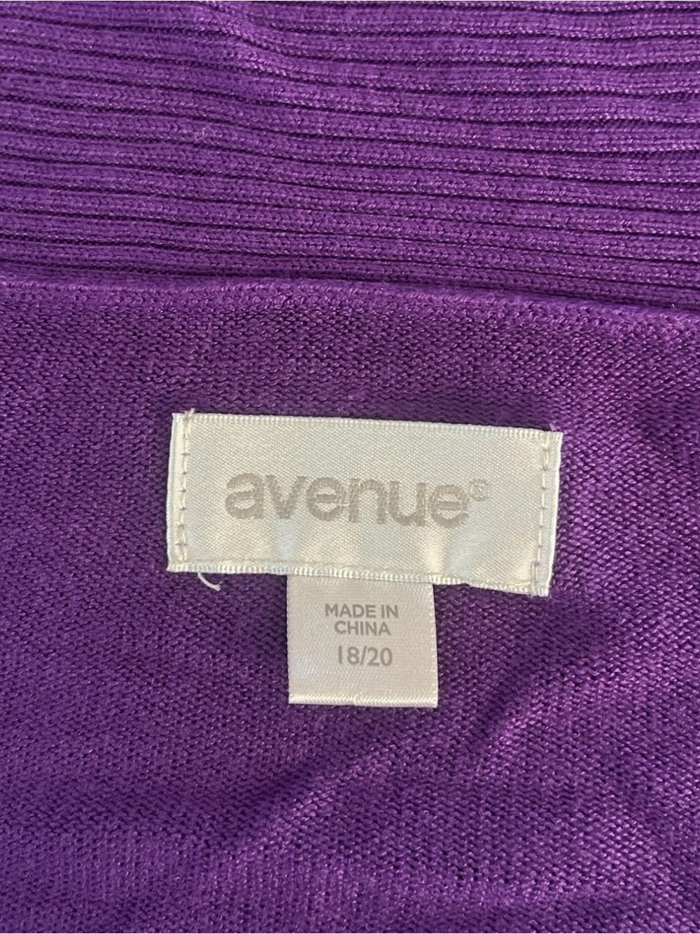 Avenue Purple Open-Front Ribbed Cardigan - Picture 3 of 6